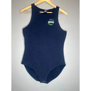 NFL Seattle Seahawks blue navy tank button bodysuit sleeveless size Large womens